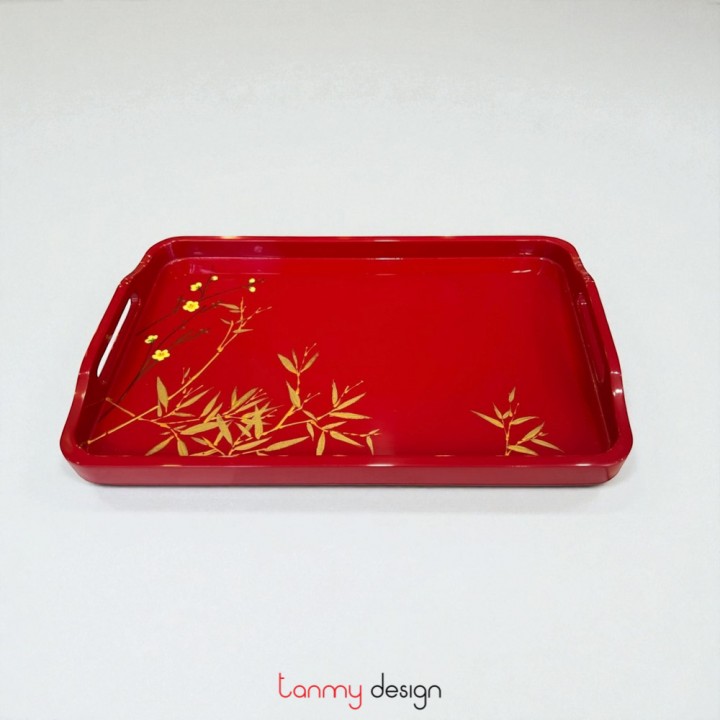 Rectangle lacquer tray hand-painted with flowers 18*28 cm ( different designs )